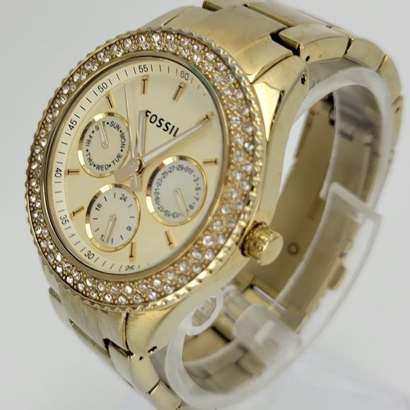 Fossil ES3101 Women's Watch Gold Tone Stainless St - Picture 9 of 12